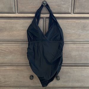Black Maternity One Piece Swim Suit Size Medium